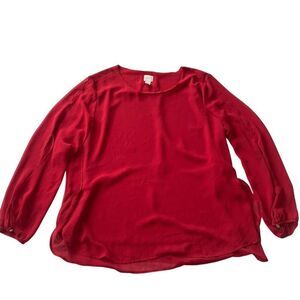 Chico's Women's Red Blouse Size 3‎ Casual Spring Top